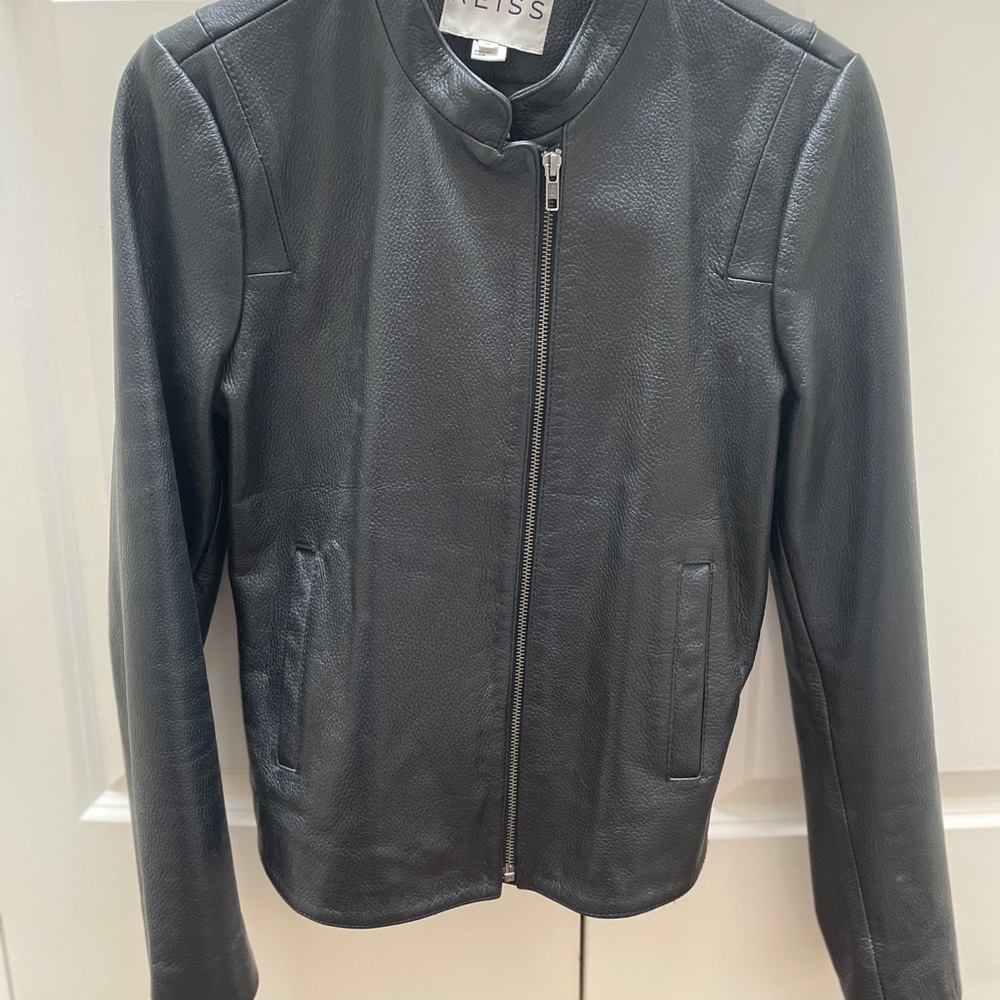 Reiss leather moto jacket